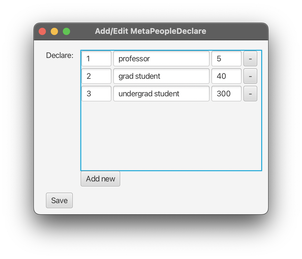 Input Declaration form for MetaPeople